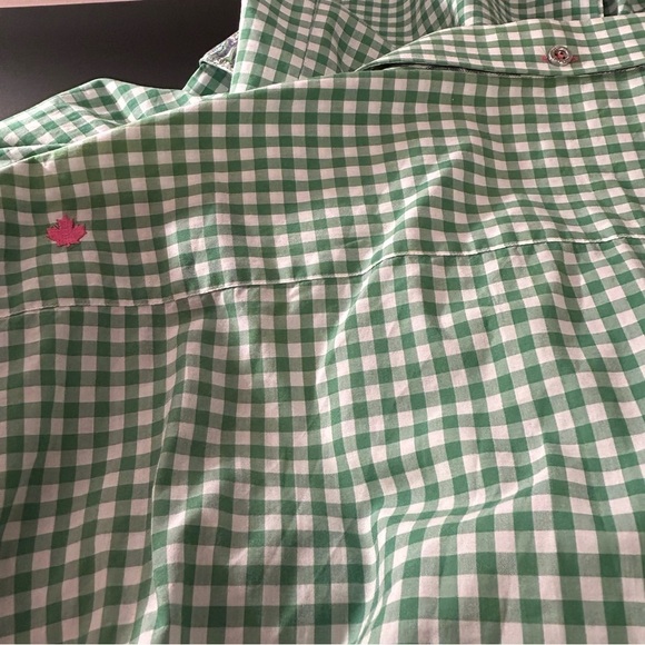 Jared Lang Button Down Shirt Green Pink Checkered Paisley Men's Size XXL Easter - Picture 4 of 9